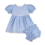 Viverano Organics Isla Chambray Baby Dress + Bloomer (Organic Cotton)