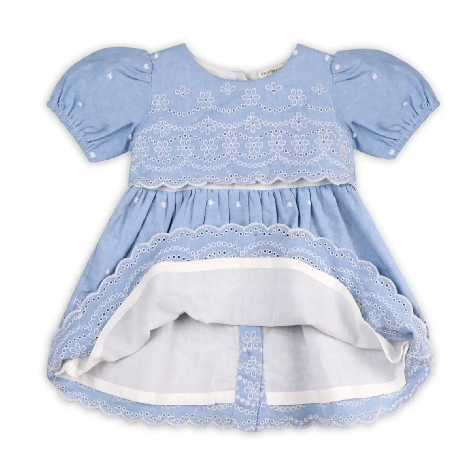 Viverano Organics Isla Chambray Baby Dress + Bloomer (Organic Cotton)