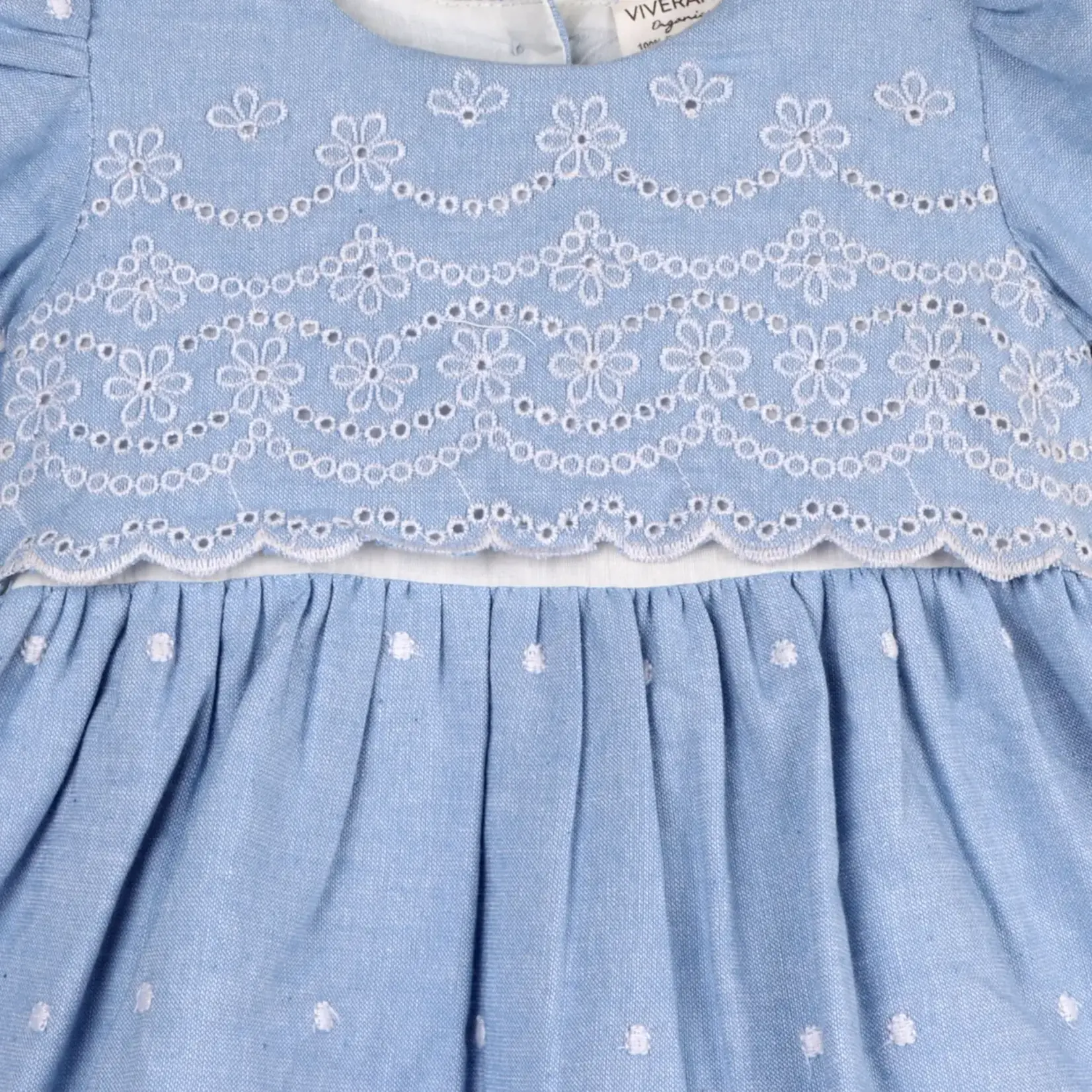 Viverano Organics Isla Chambray Baby Dress + Bloomer (Organic Cotton)
