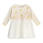 Viverano Organics Lemon Embroidered Cable Knit Tutu Baby Dress (Organic)