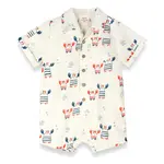 Viverano Organics Nautical Crab Button Baby Romper (Organic Muslin)