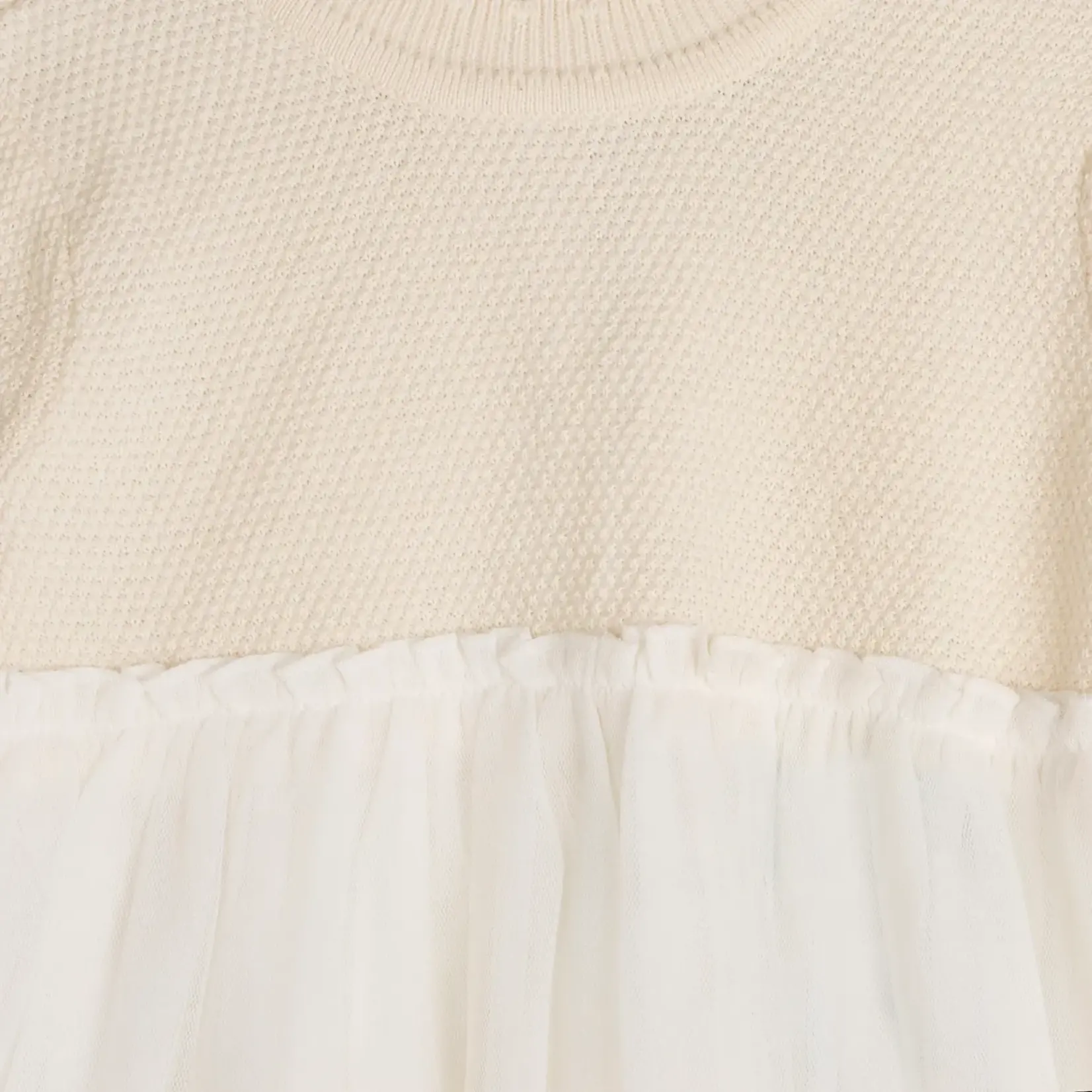 Viverano Organics Pearl Knit Classic Sweater Top & Tutu Baby Dress (Organic) Sweet Cream