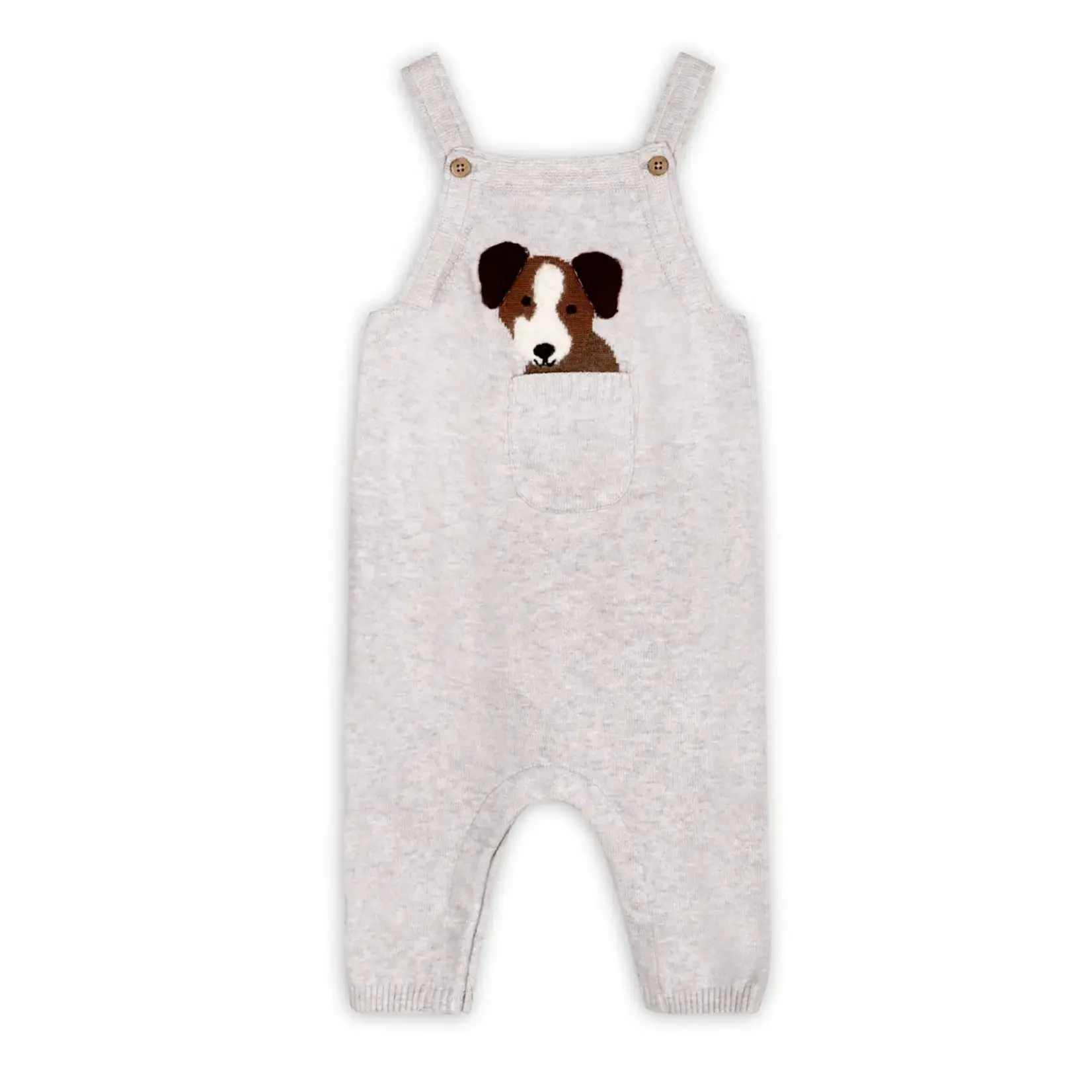 Viverano Organics Puppy Dog 3D Pocket Sweater Knit Baby Overall Set (Organic)