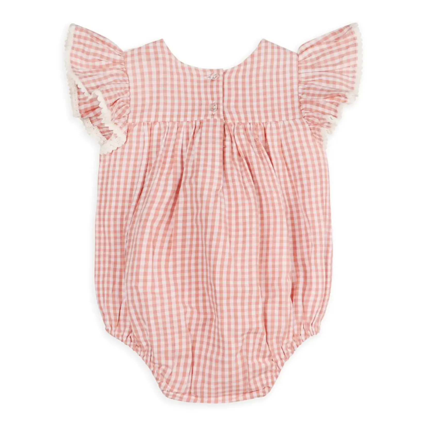 Viverano Organics Sofia Gingham Bubble Baby Romper (Organic Cotton)