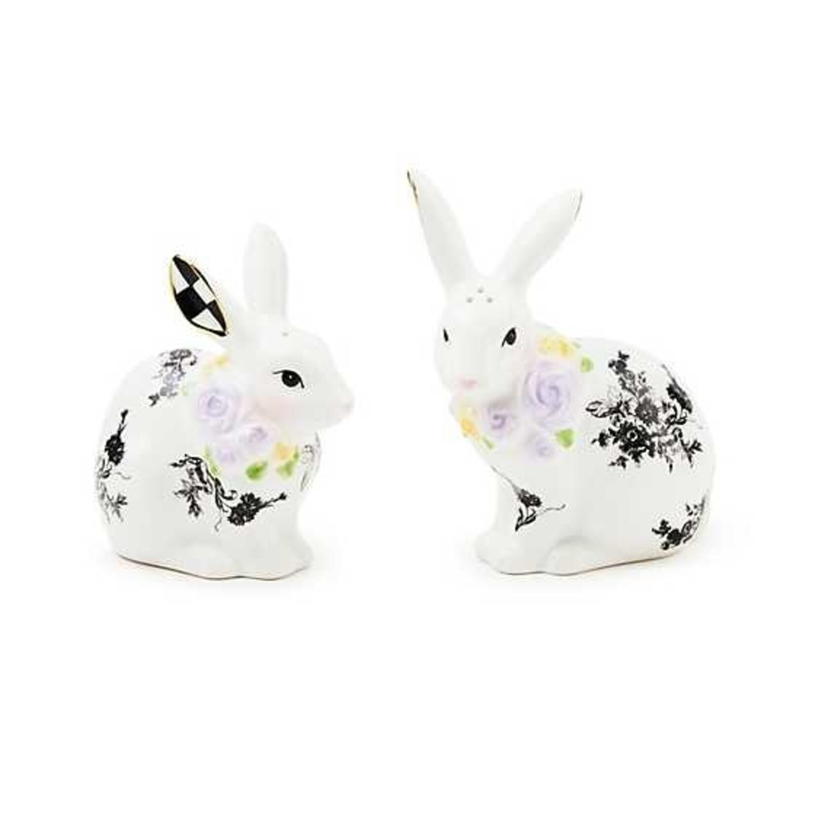MacKenzie-Childs butterfly toile bunny salt & pepper set