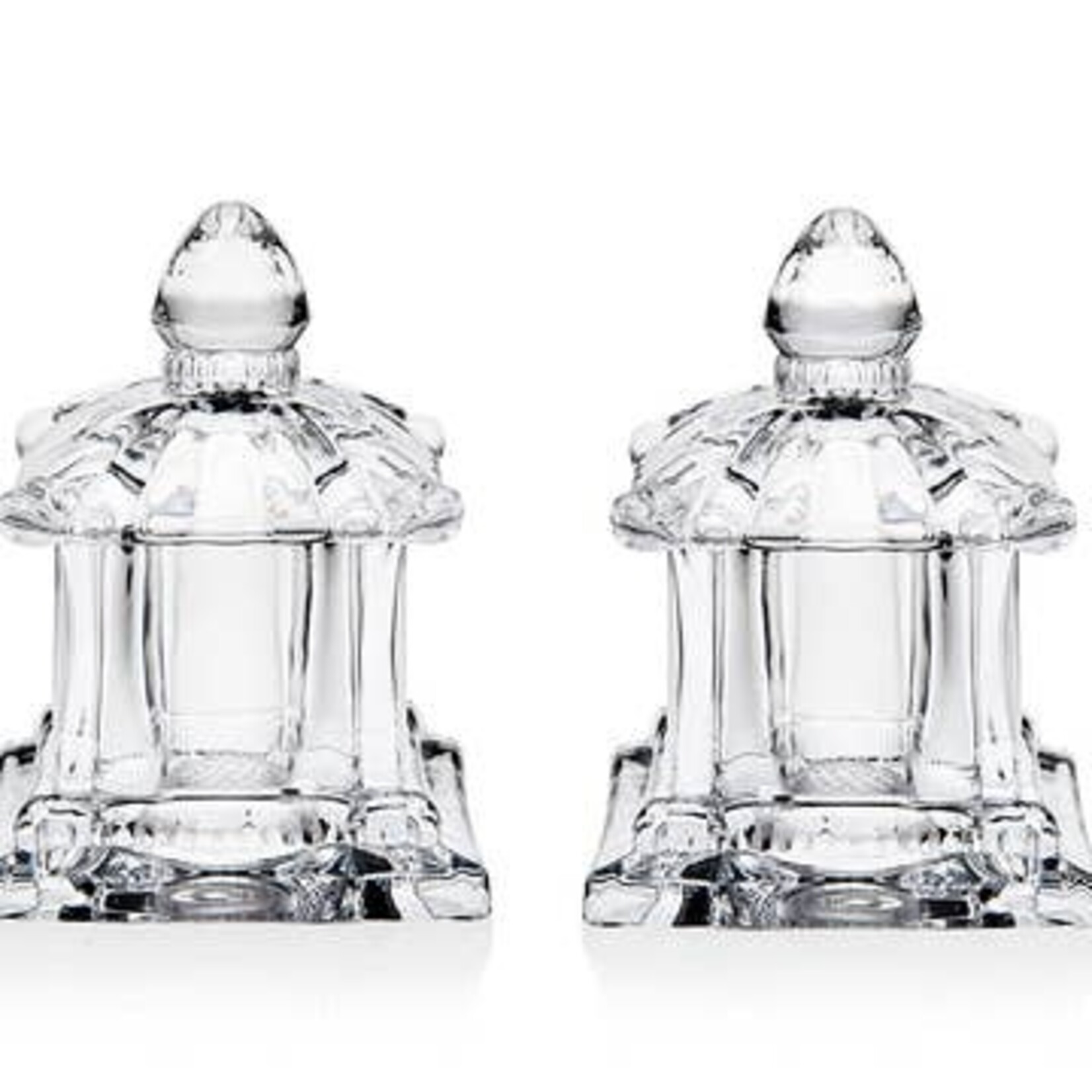 Godinger Pagoda Salt & Pepper Set Non Leaded Crystal