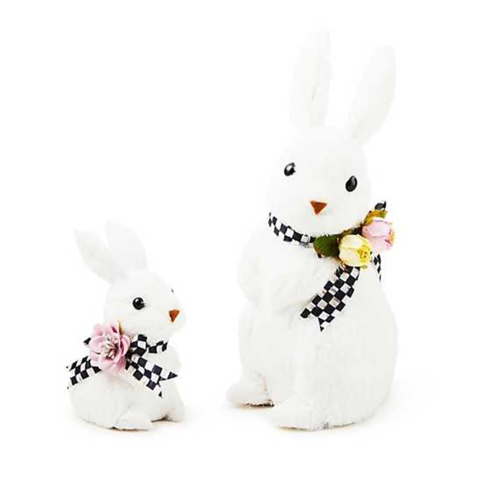 MacKenzie-Childs white rabbit bunnies, set of 2