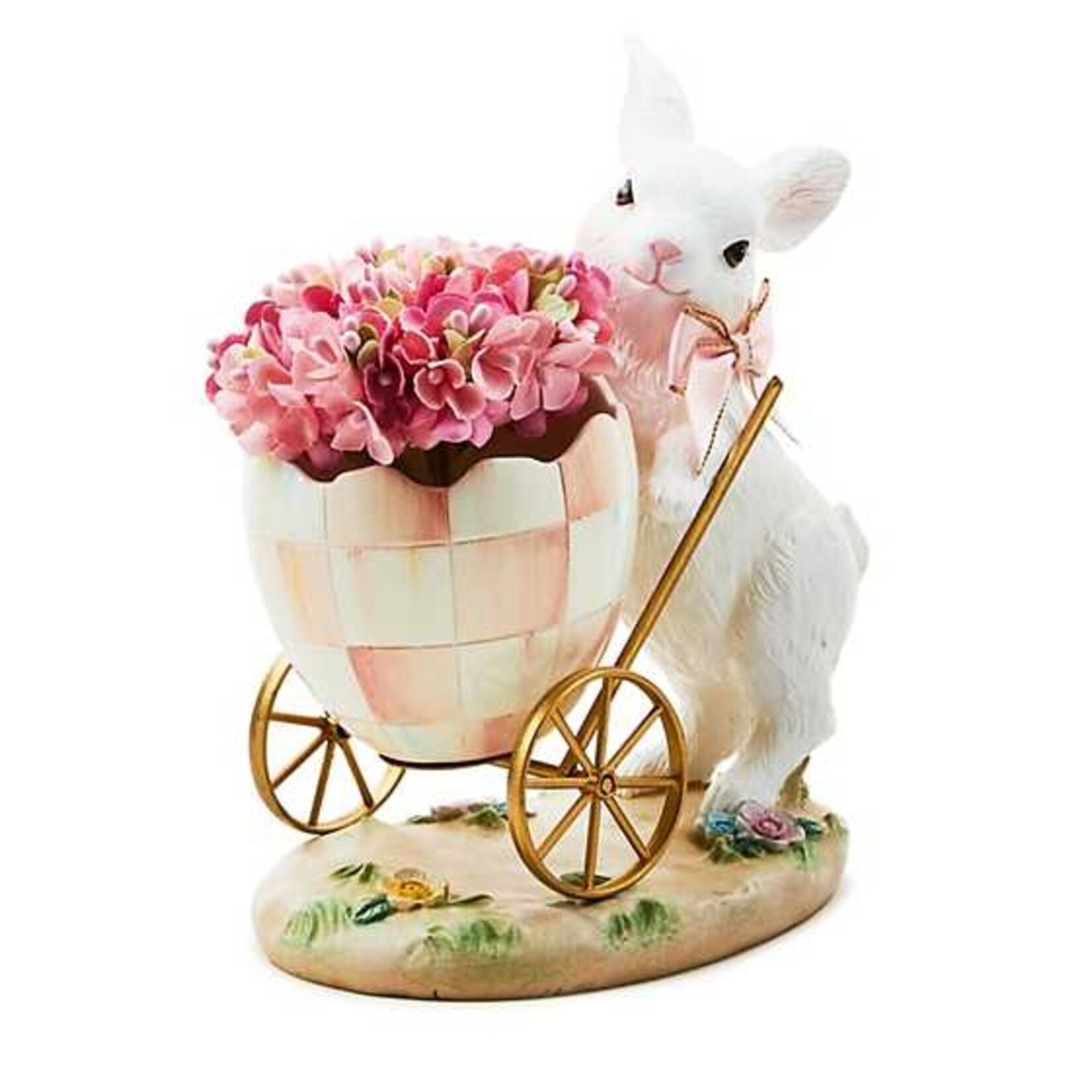MacKenzie-Childs rosy meadow bunny egg cart