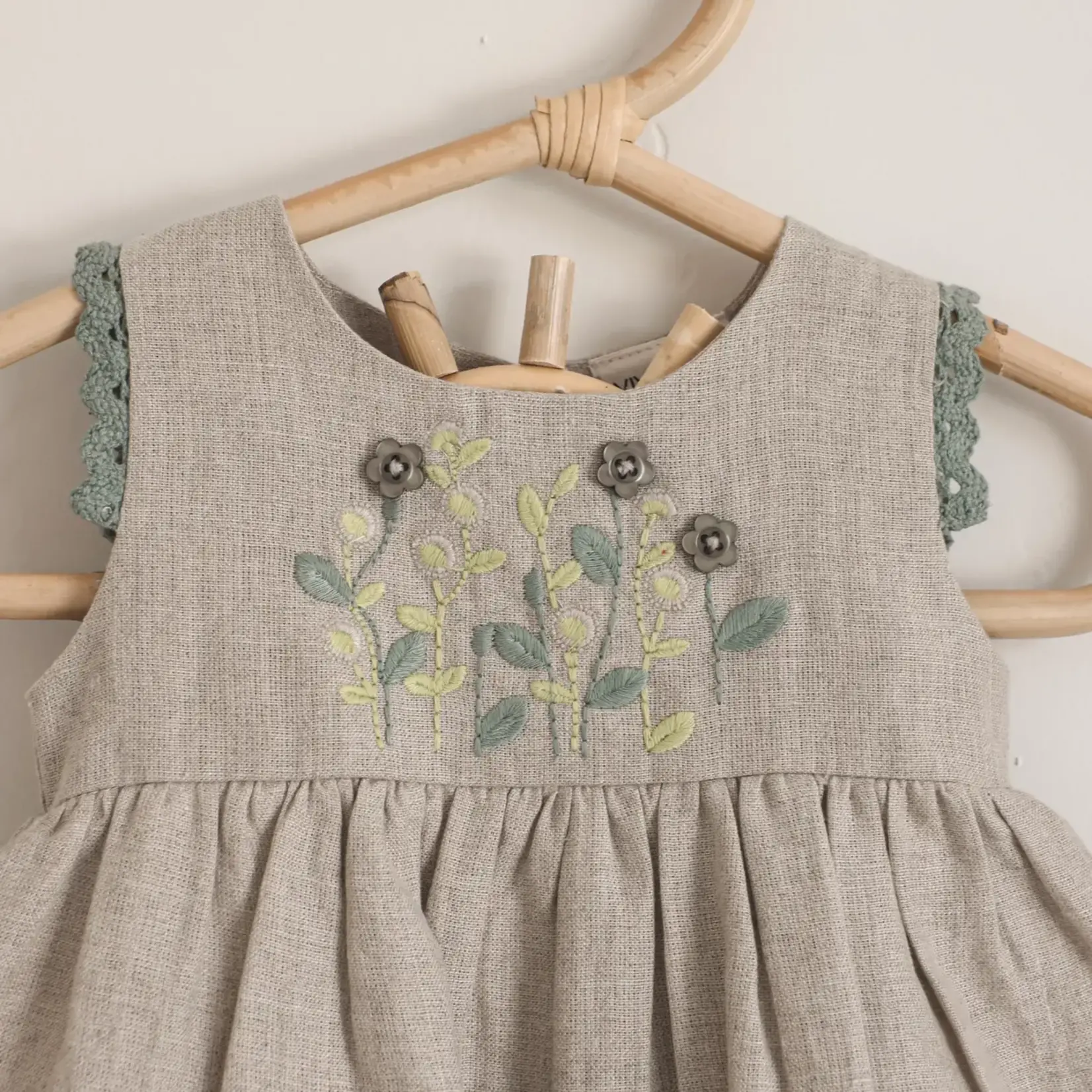 Viverano Organics Sylvie Linen  Dress & Bloomer - Natural Linen