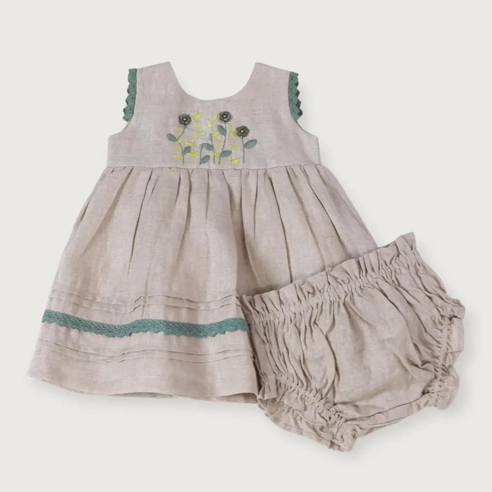 Viverano Organics Sylvie Linen  Dress & Bloomer - Natural Linen