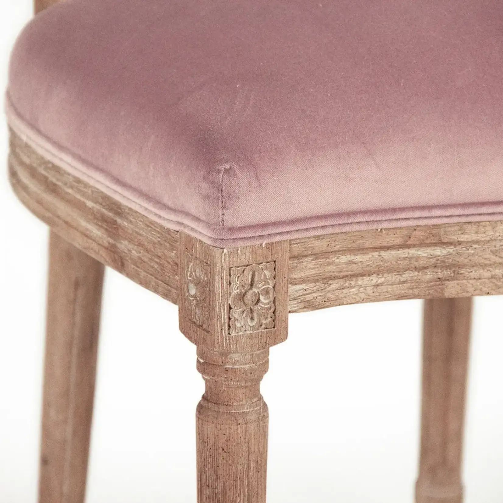 Zentique Inc. Dusty Rose Velvet Medallion Side Chair