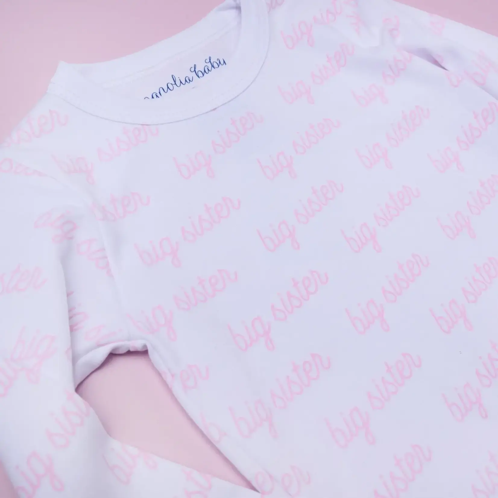 Magnolia Baby Big Sister Print Long Pajamas