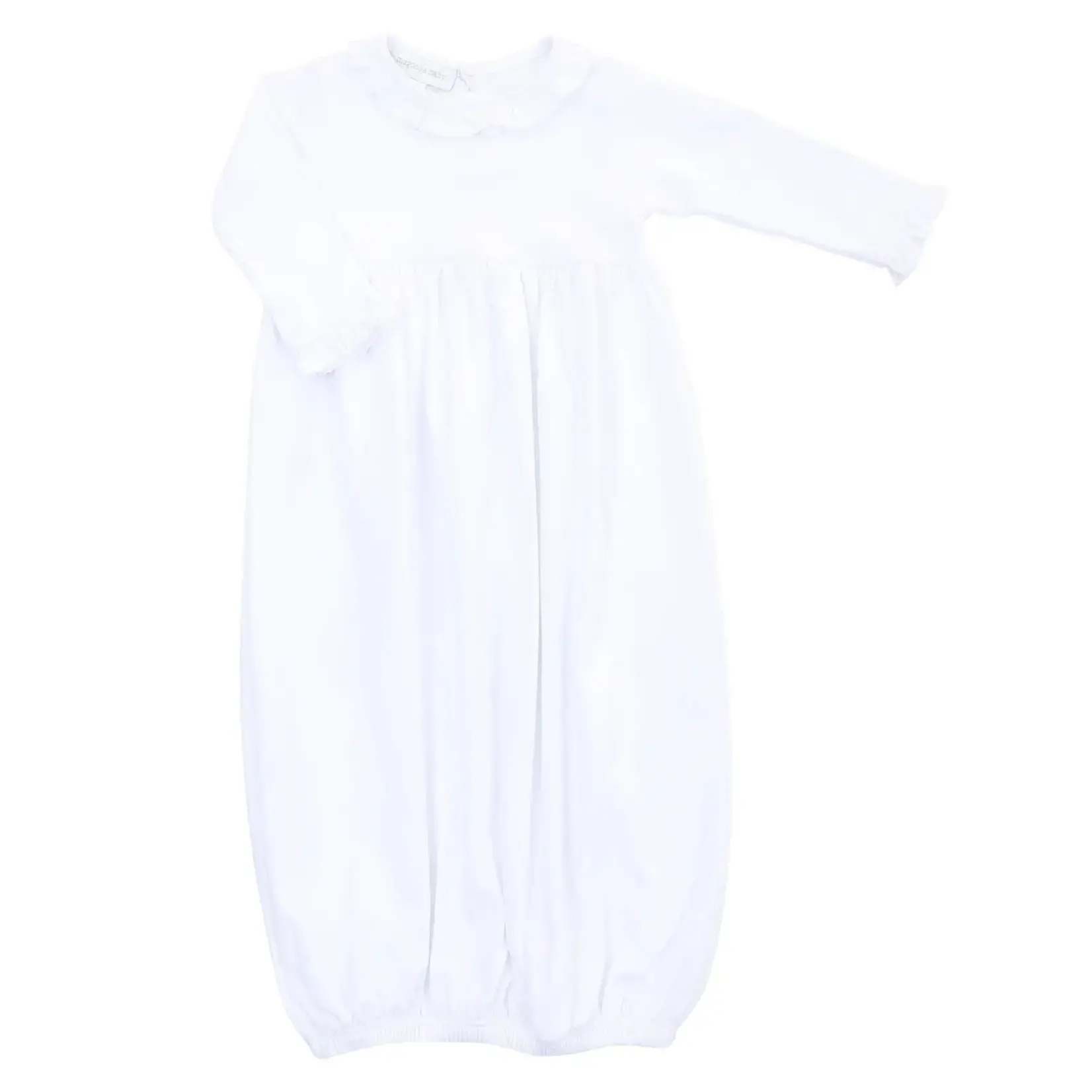 Magnolia Baby Essentials White Gown with Pink Trim Ruffle