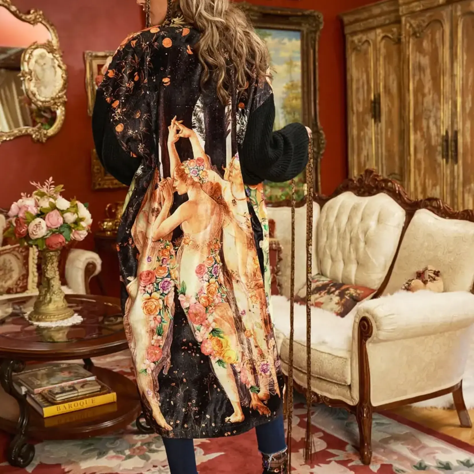 Aratta Venera Velvet Kimono with Sweater in Medium