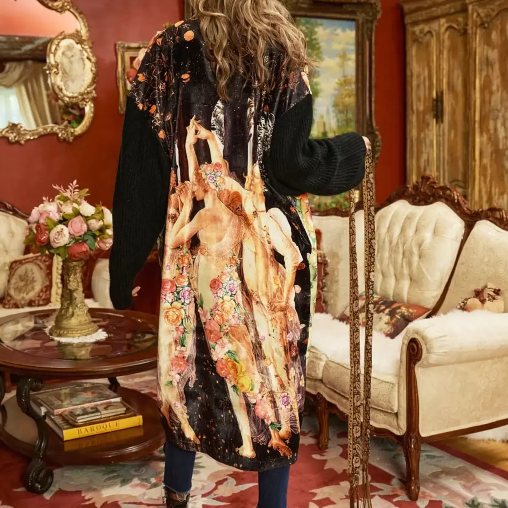 Aratta Venera Velvet Kimono with Sweater in Medium