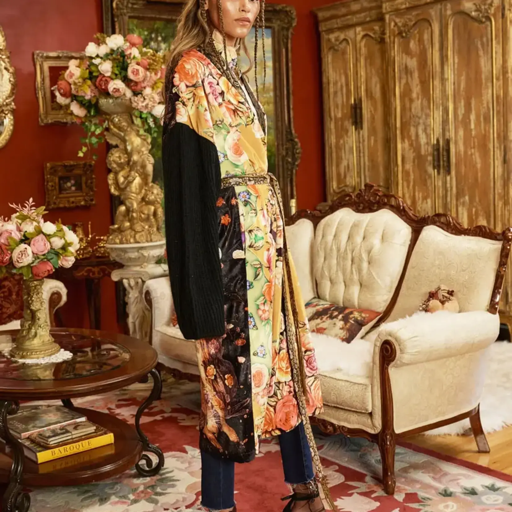 Aratta Venera Velvet Kimono with Sweater in Medium
