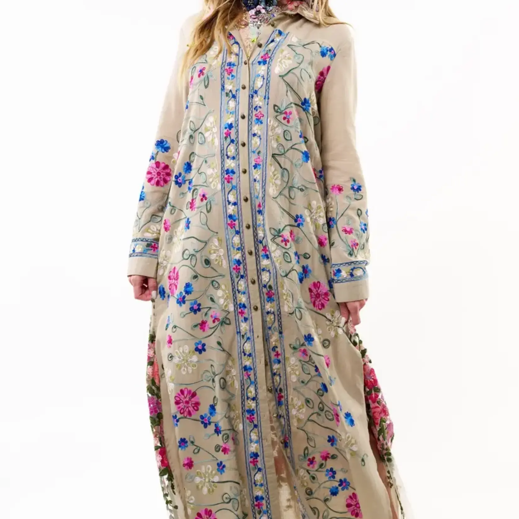 Aratta Kensington Embroidered Gardens Maxi Duster / Topper