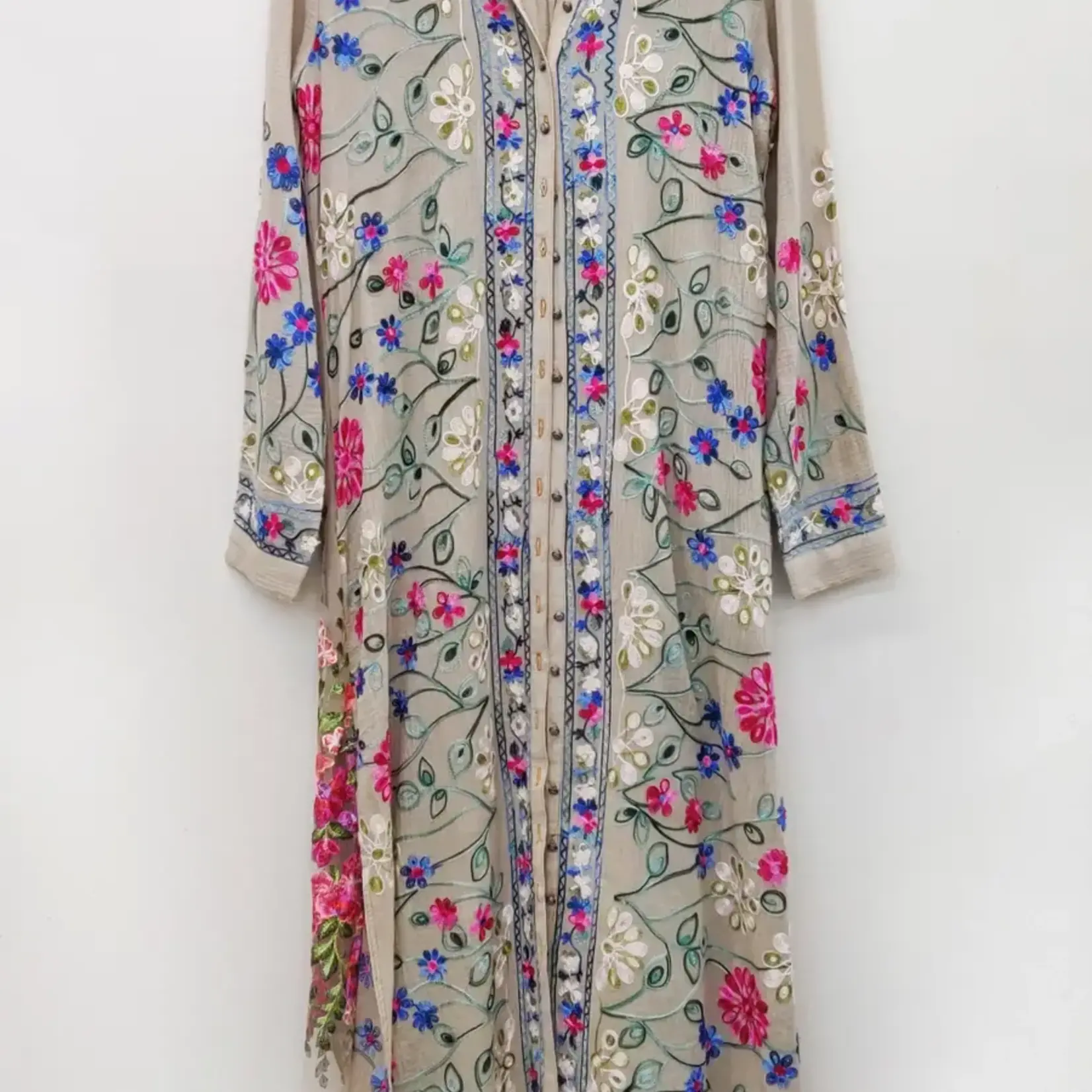 Aratta Kensington Embroidered Gardens Maxi Duster / Topper
