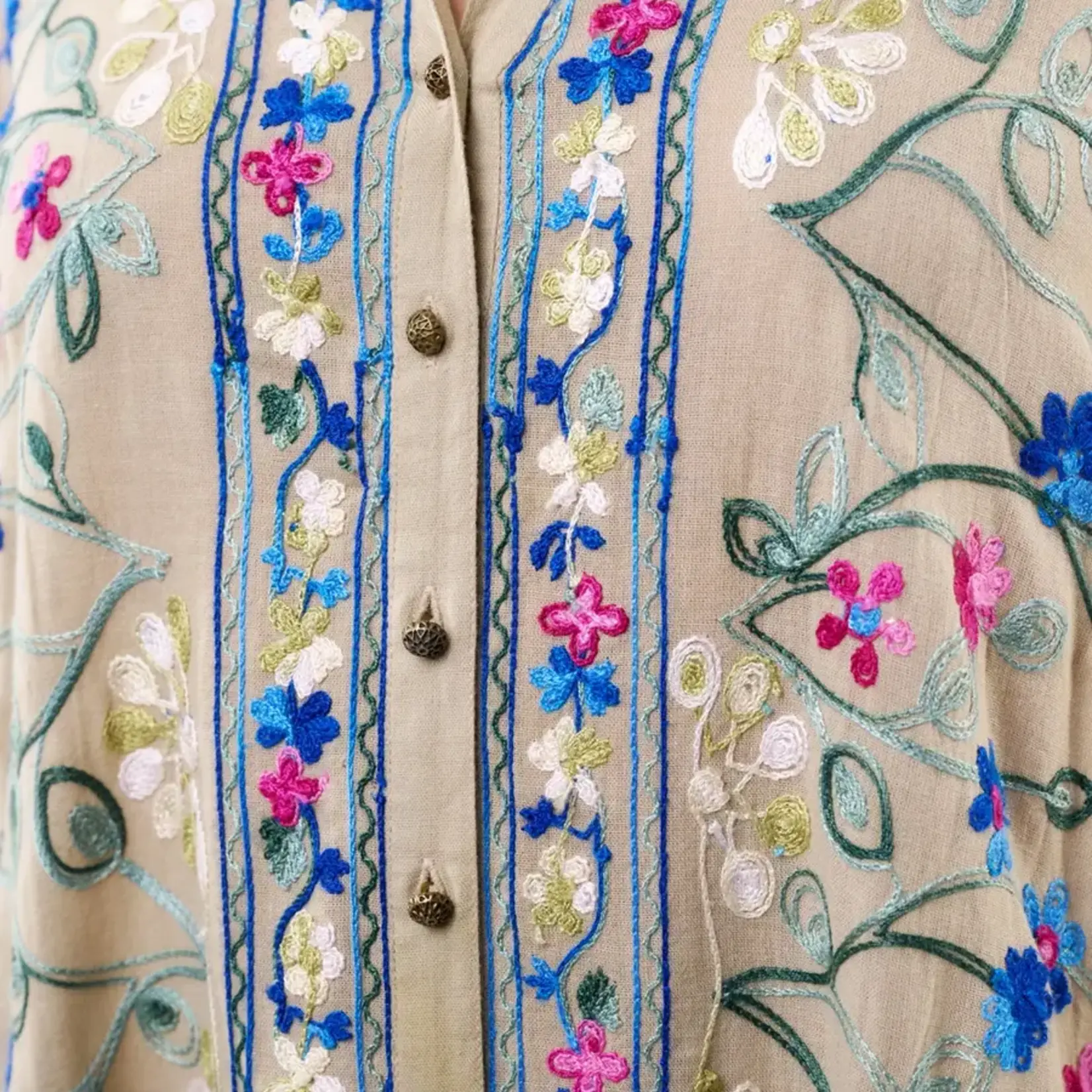 Aratta Kensington Embroidered Gardens Maxi Duster / Topper