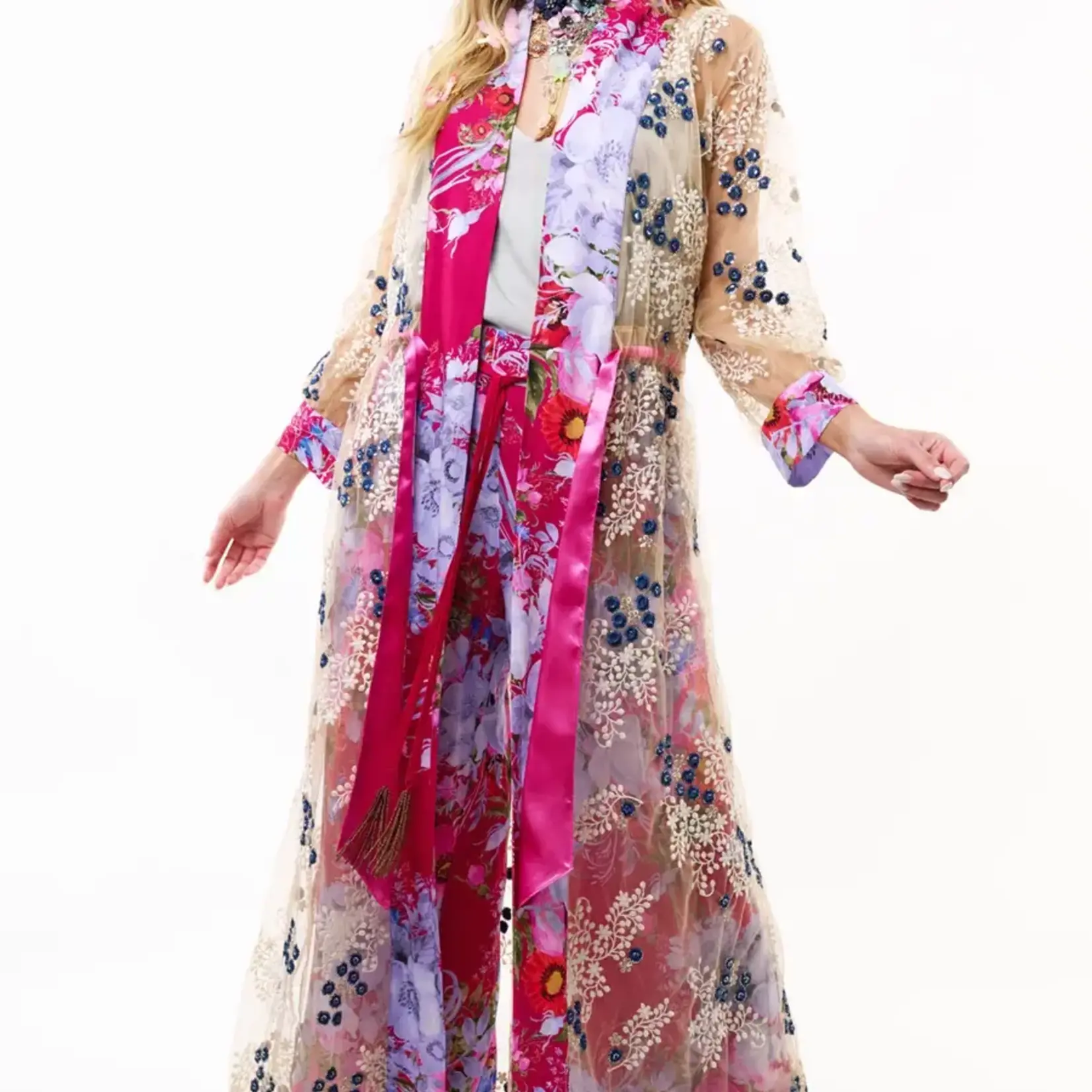 Aratta Starletta Embroidered Mesh Duster / Topper / Kimono