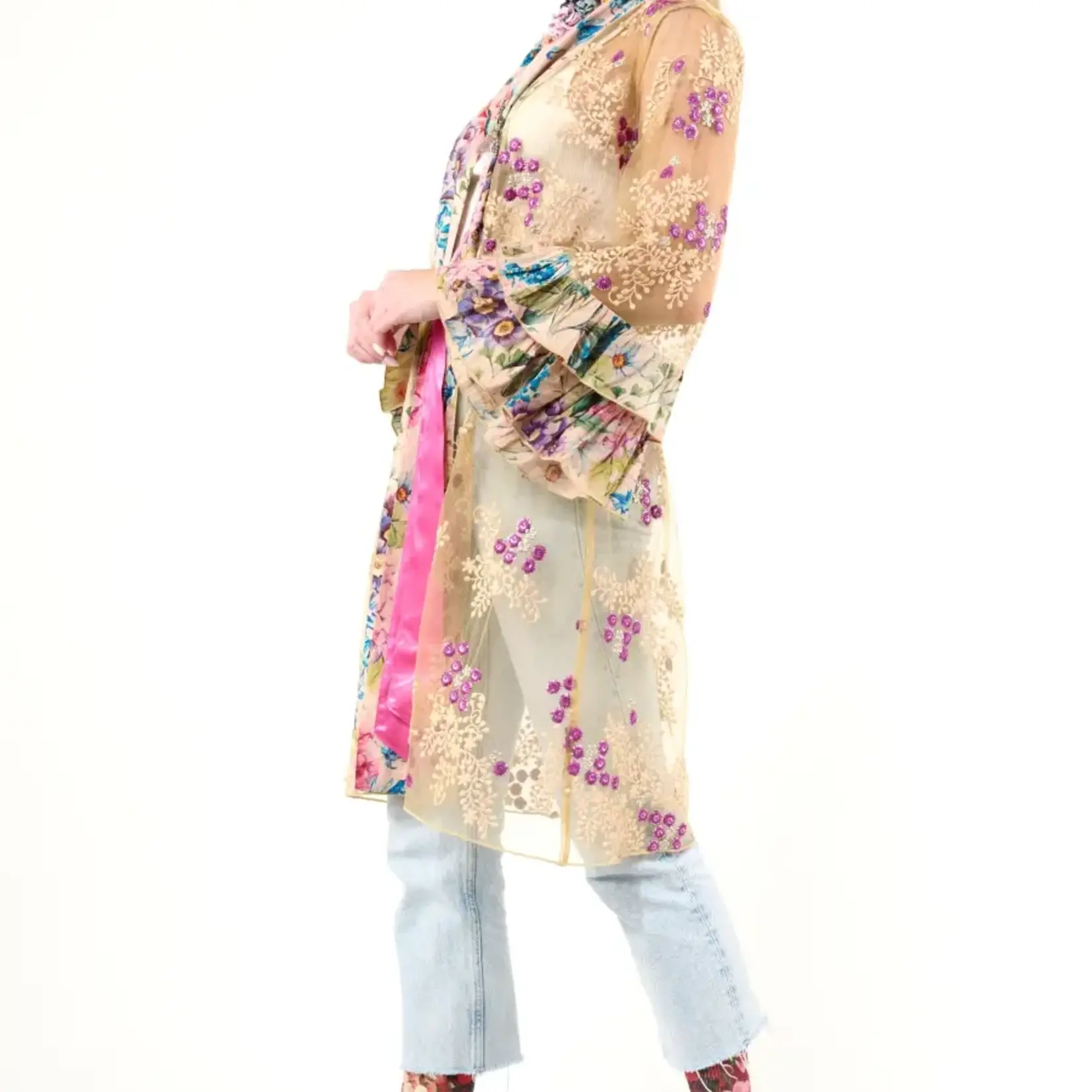 Aratta Miss September Embellished Mesh Kimono / Topper