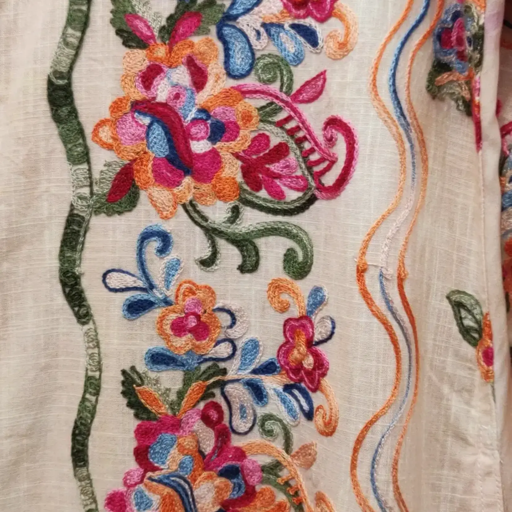 Aratta Beauty Mark Embroidered Maxi Duster / Shirt Dress