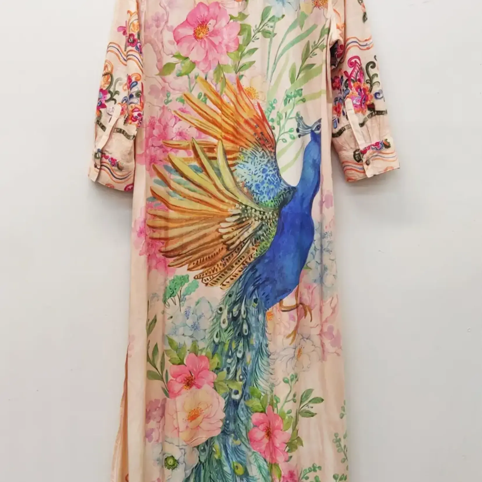 Aratta Beauty Mark Embroidered Maxi Duster / Shirt Dress