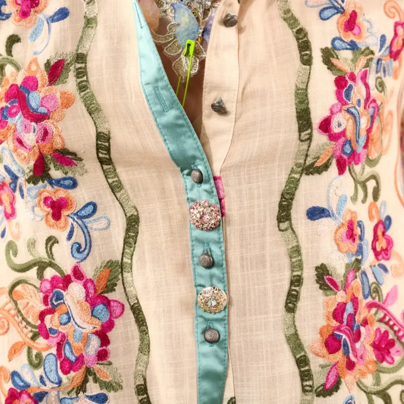 Aratta Beauty Mark Embroidered Maxi Duster / Shirt Dress