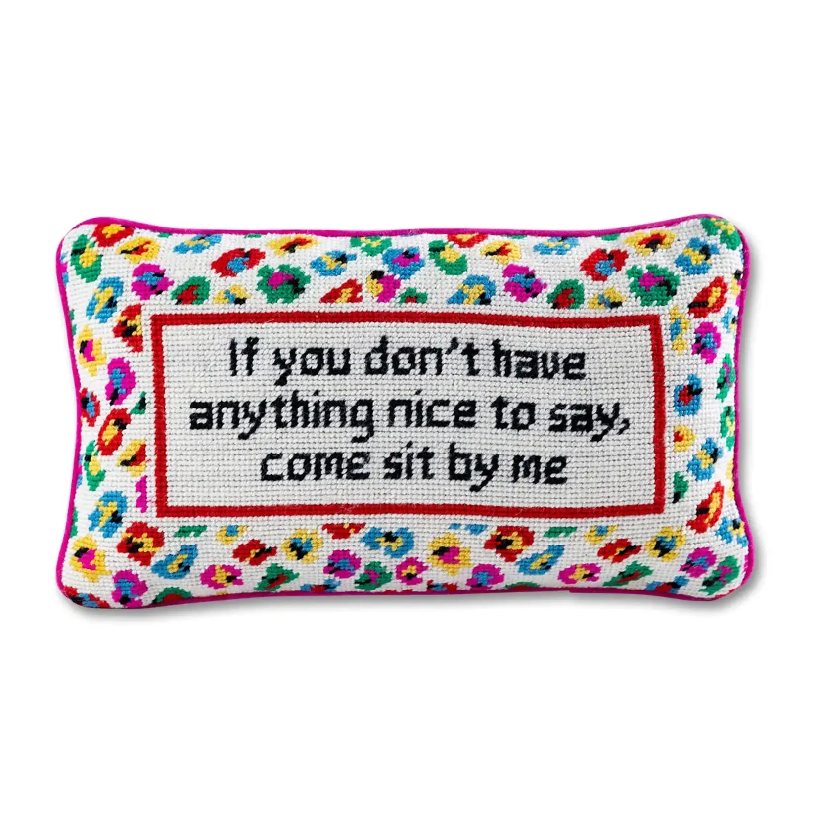 Furbish Studio Come Sit By Me Needlepoint Pillow