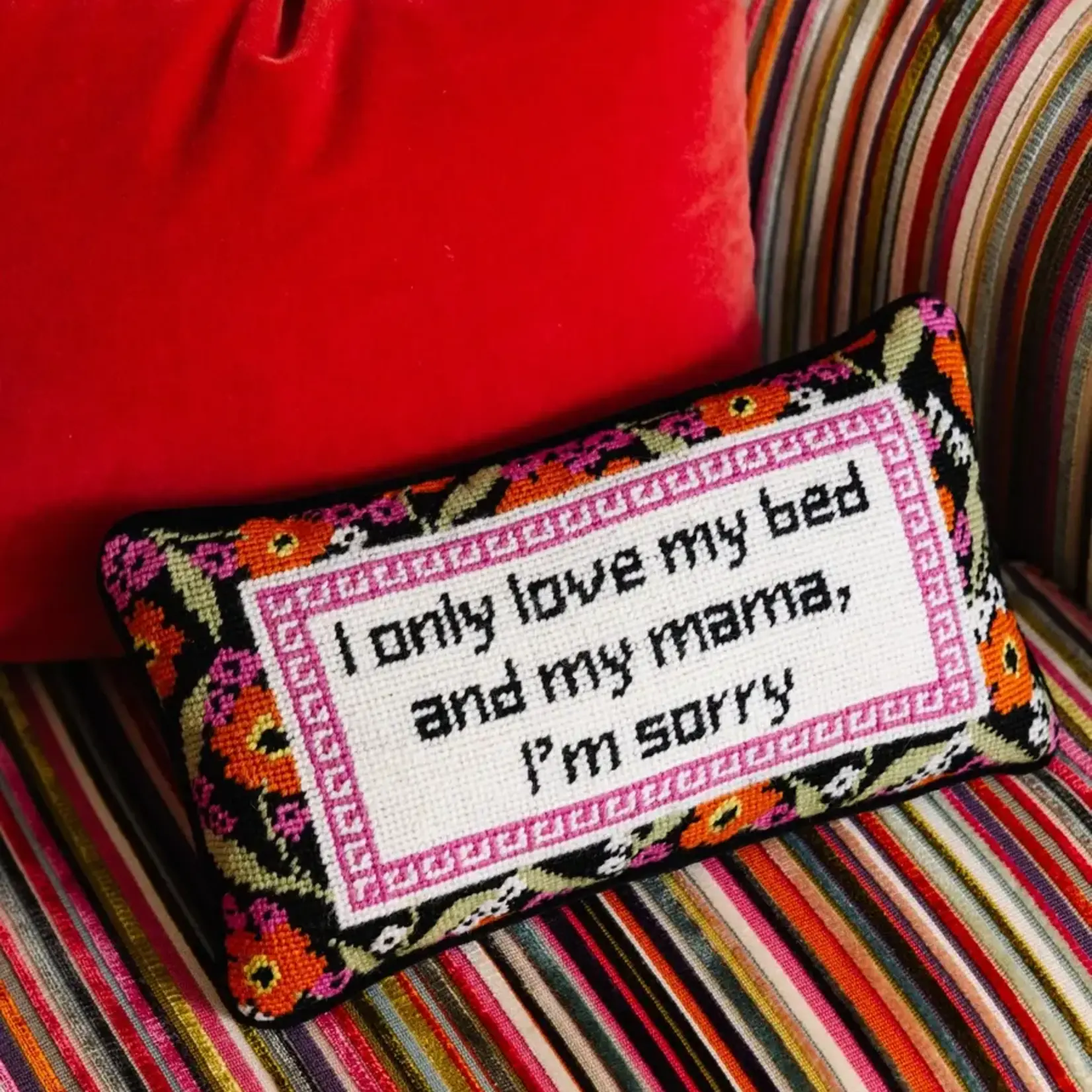 Furbish Studio Drake Needlepoint Pillow