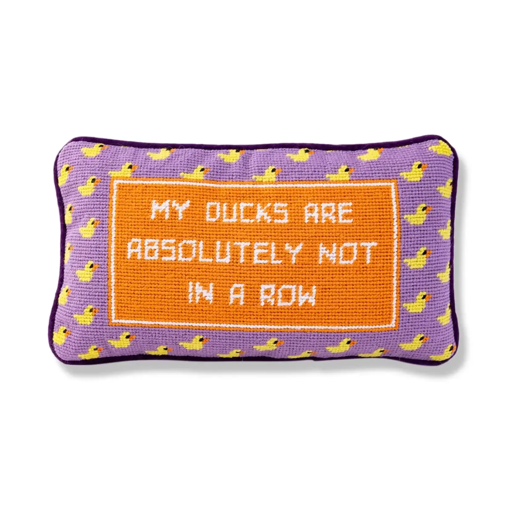 Furbish Studio Ducks in A Row Needlepoint Pillow