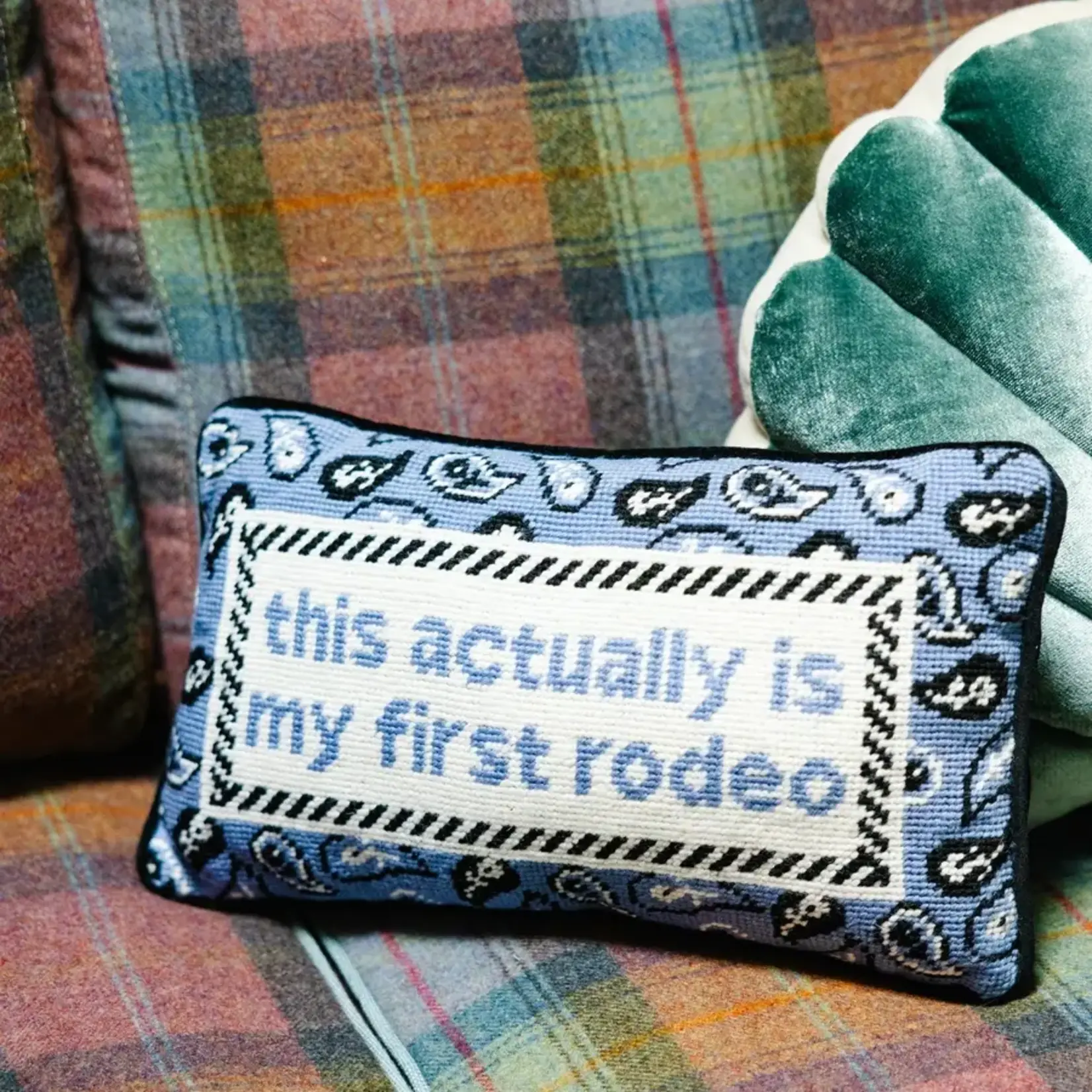 Furbish Studio First Rodeo Needlepoint Pillow