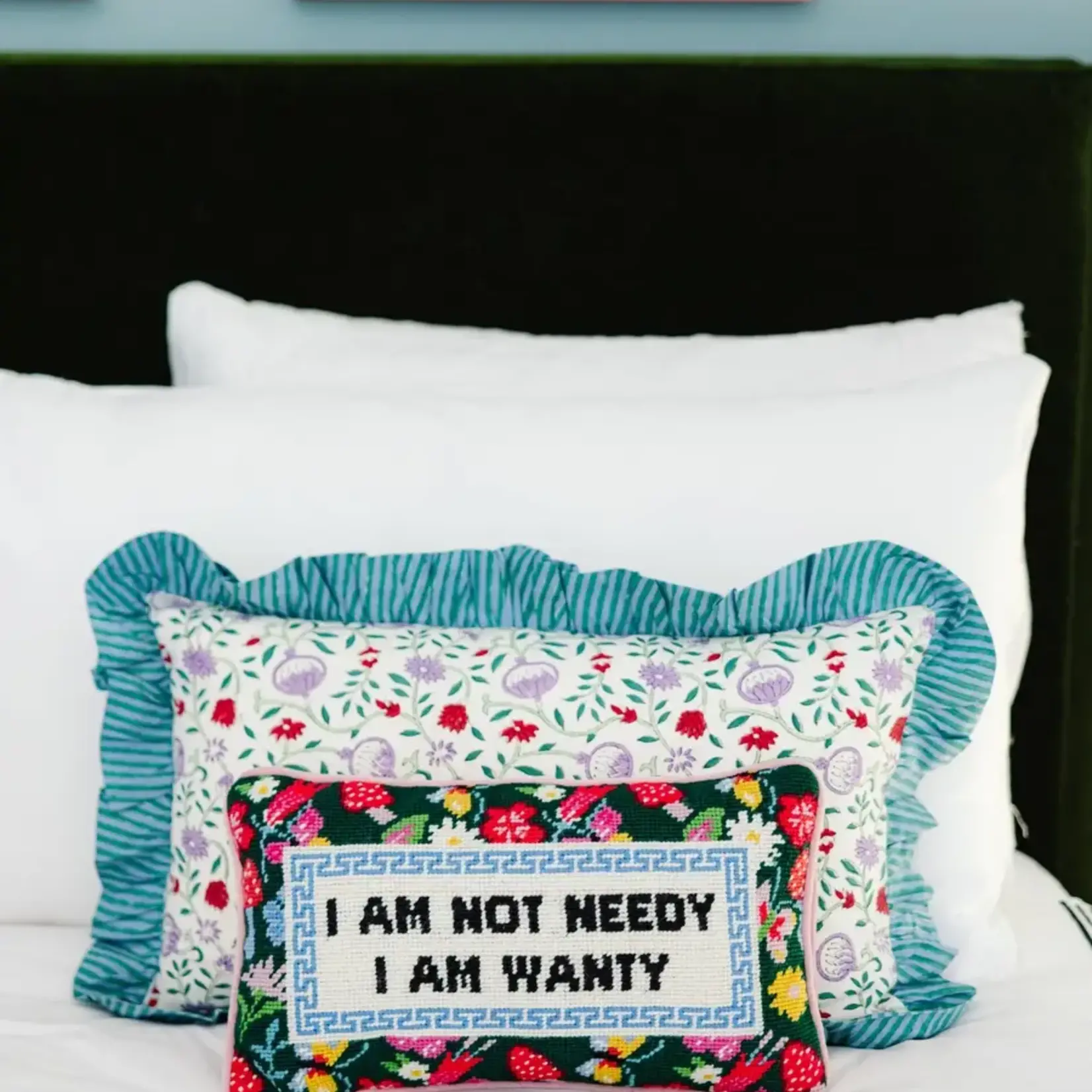 Furbish Studio Not Needy Needlepoint Pillow