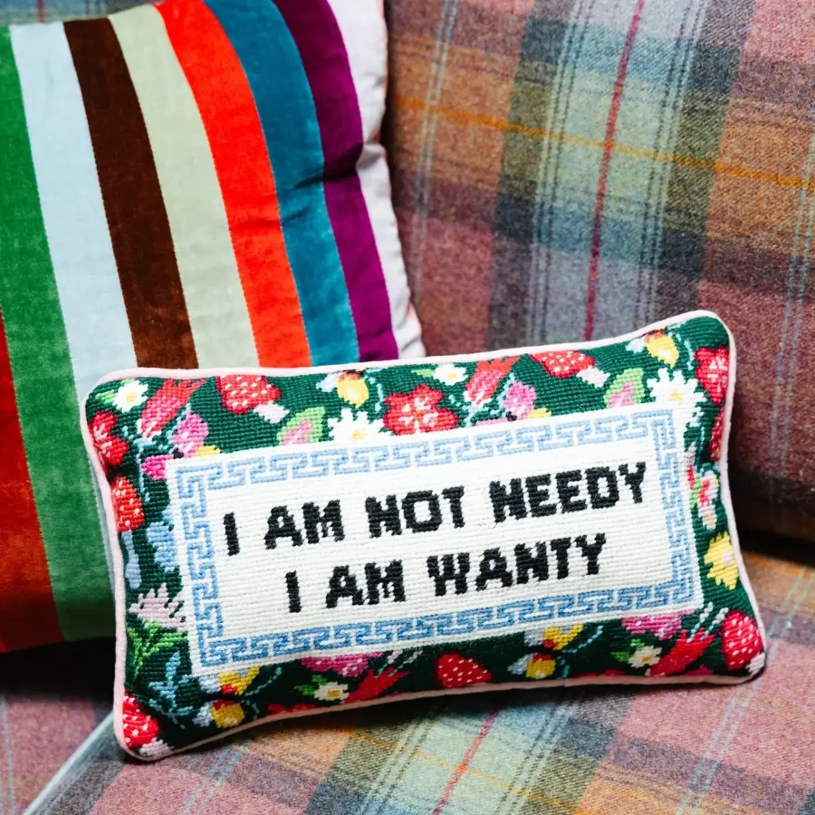 Furbish Studio Not Needy Needlepoint Pillow