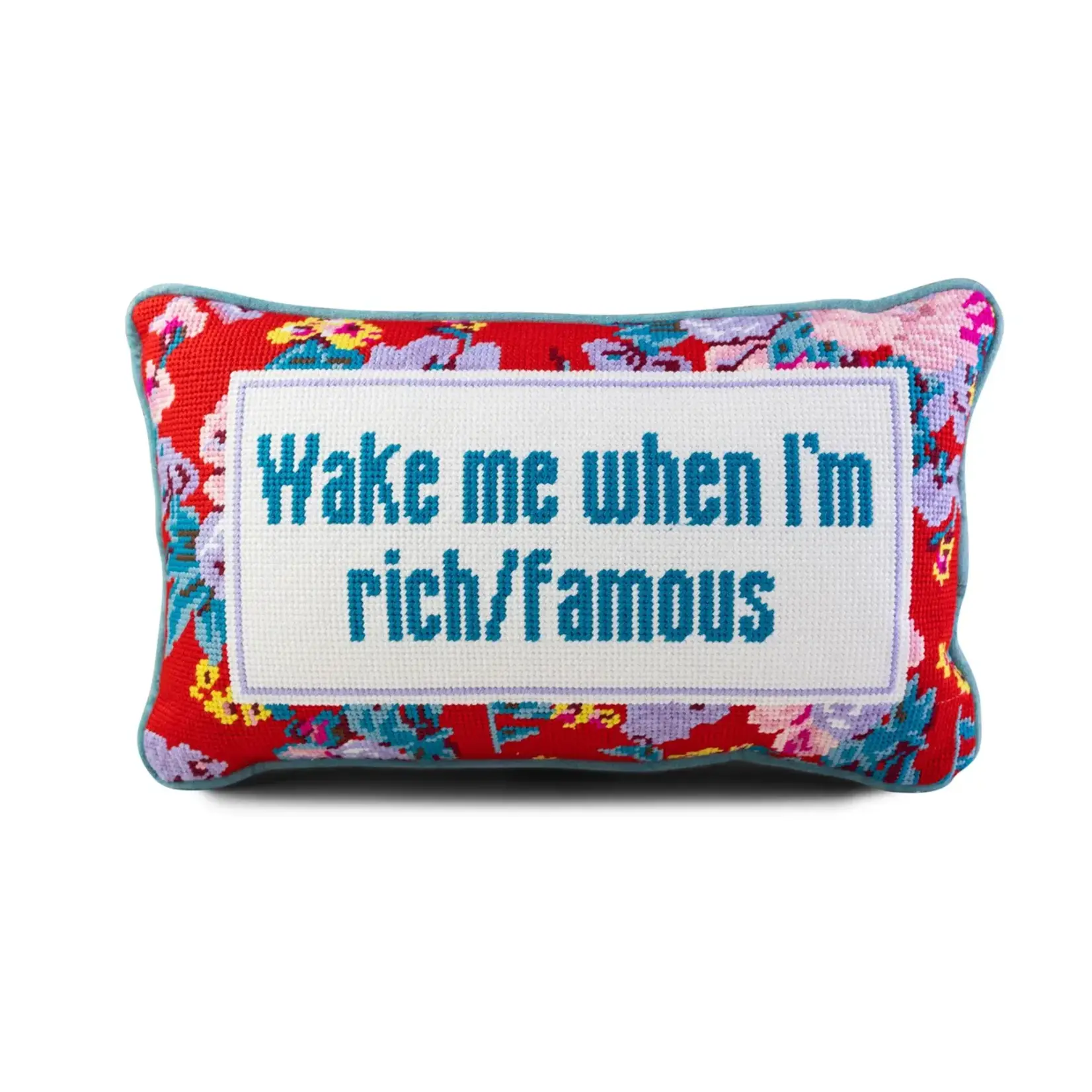 Furbish Studio Rich and Famous Needlepoint Pillow