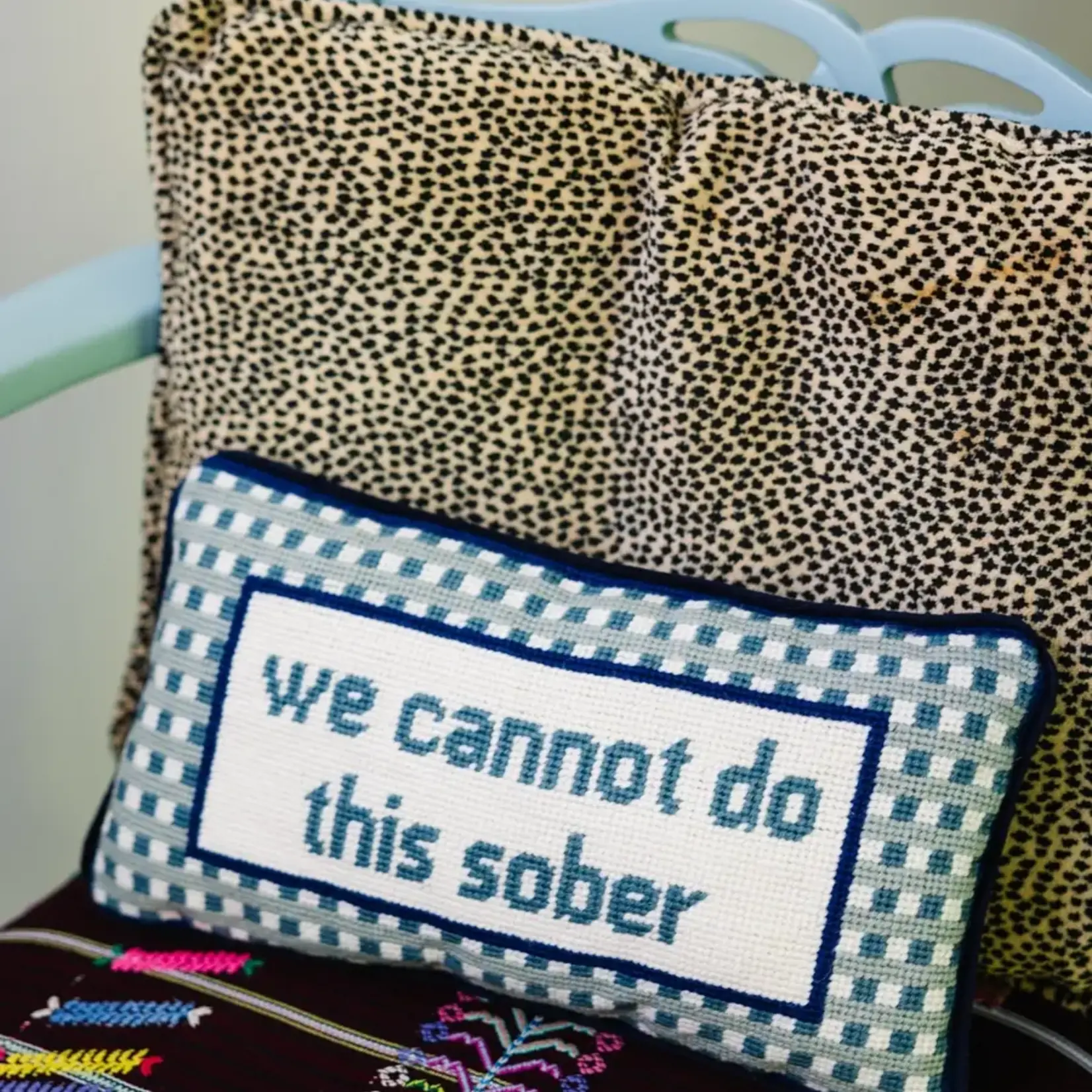 Furbish Studio Sober Needlepoint Pillow