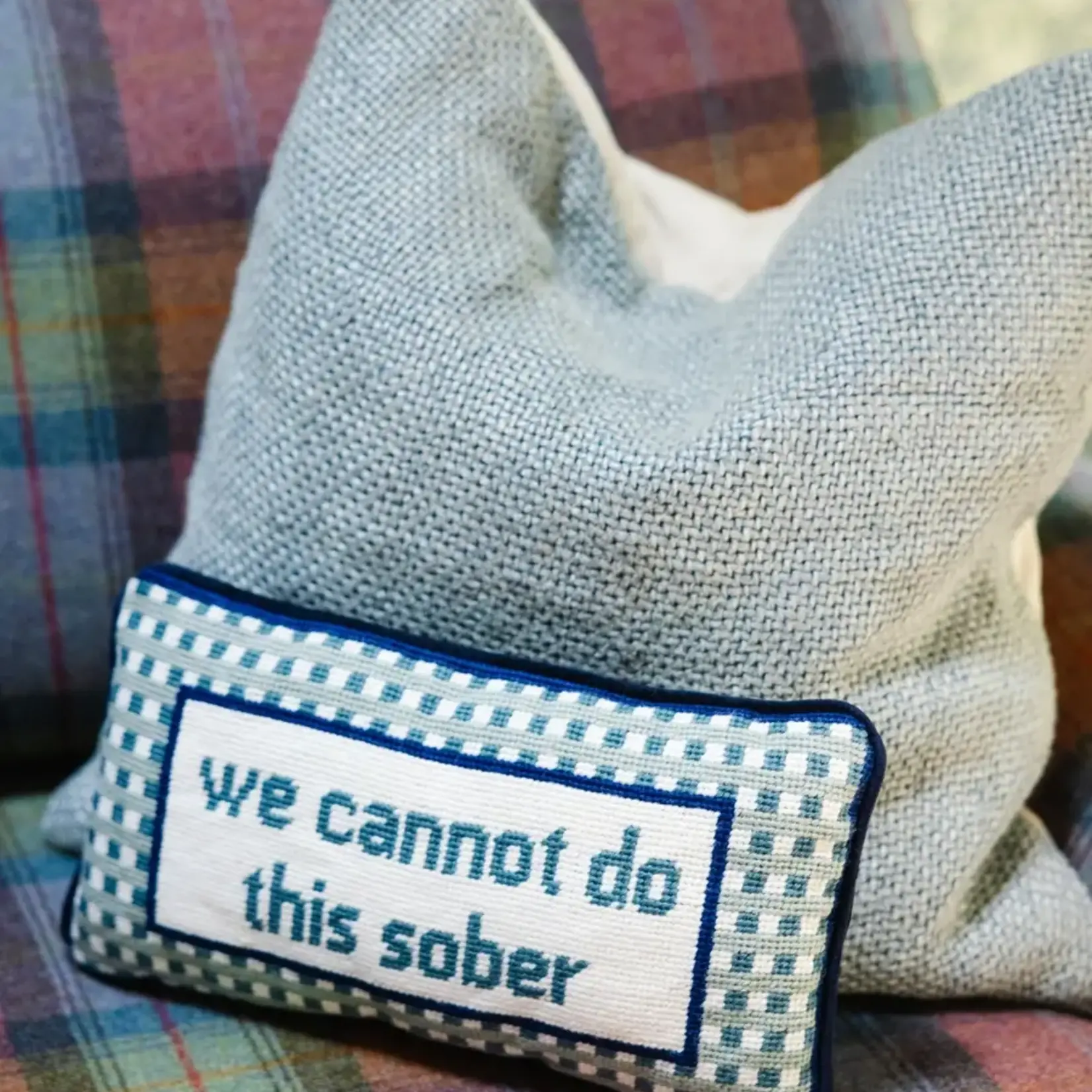 Furbish Studio Sober Needlepoint Pillow
