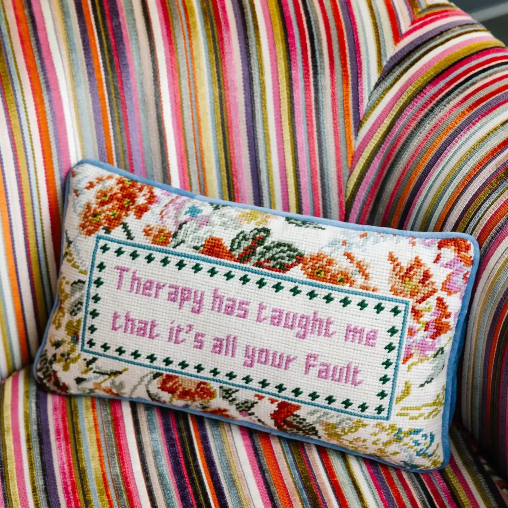 Furbish Studio Therapy Needlepoint Pillow