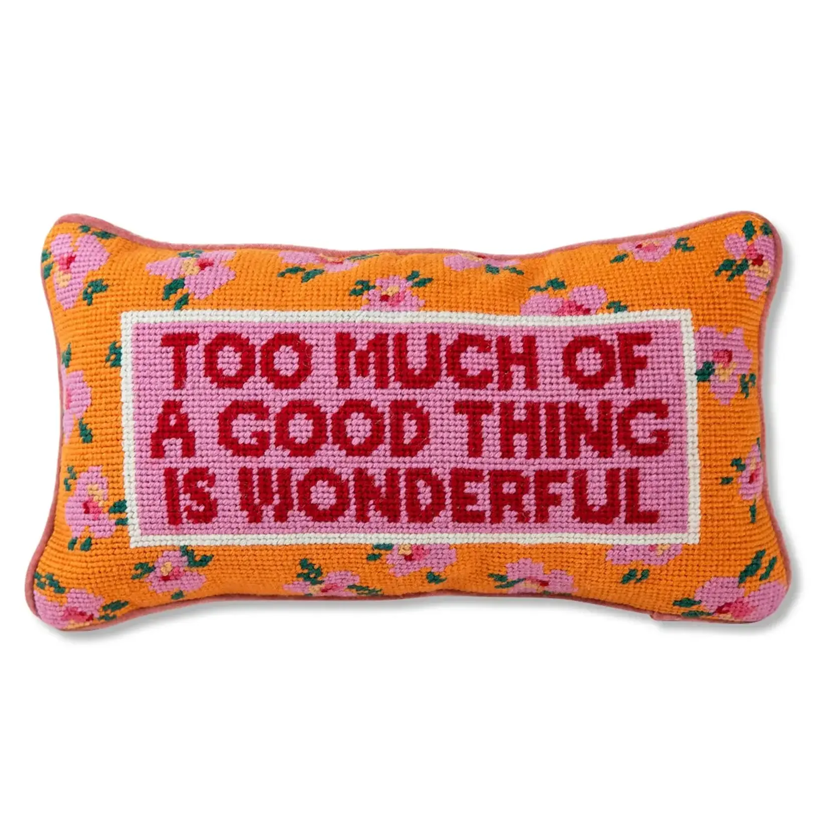 Furbish Studio Too Much Needlepoint Pillow