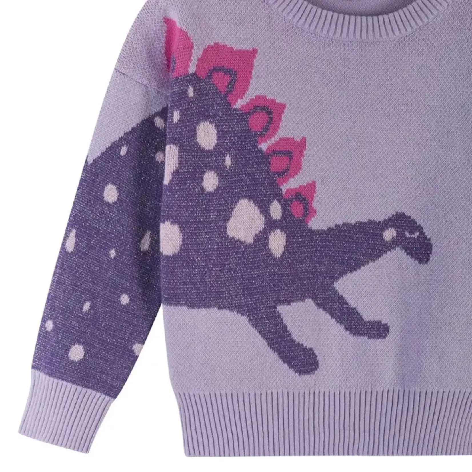Andy & Evan Girls Purple Dino Sweater Set Size 8