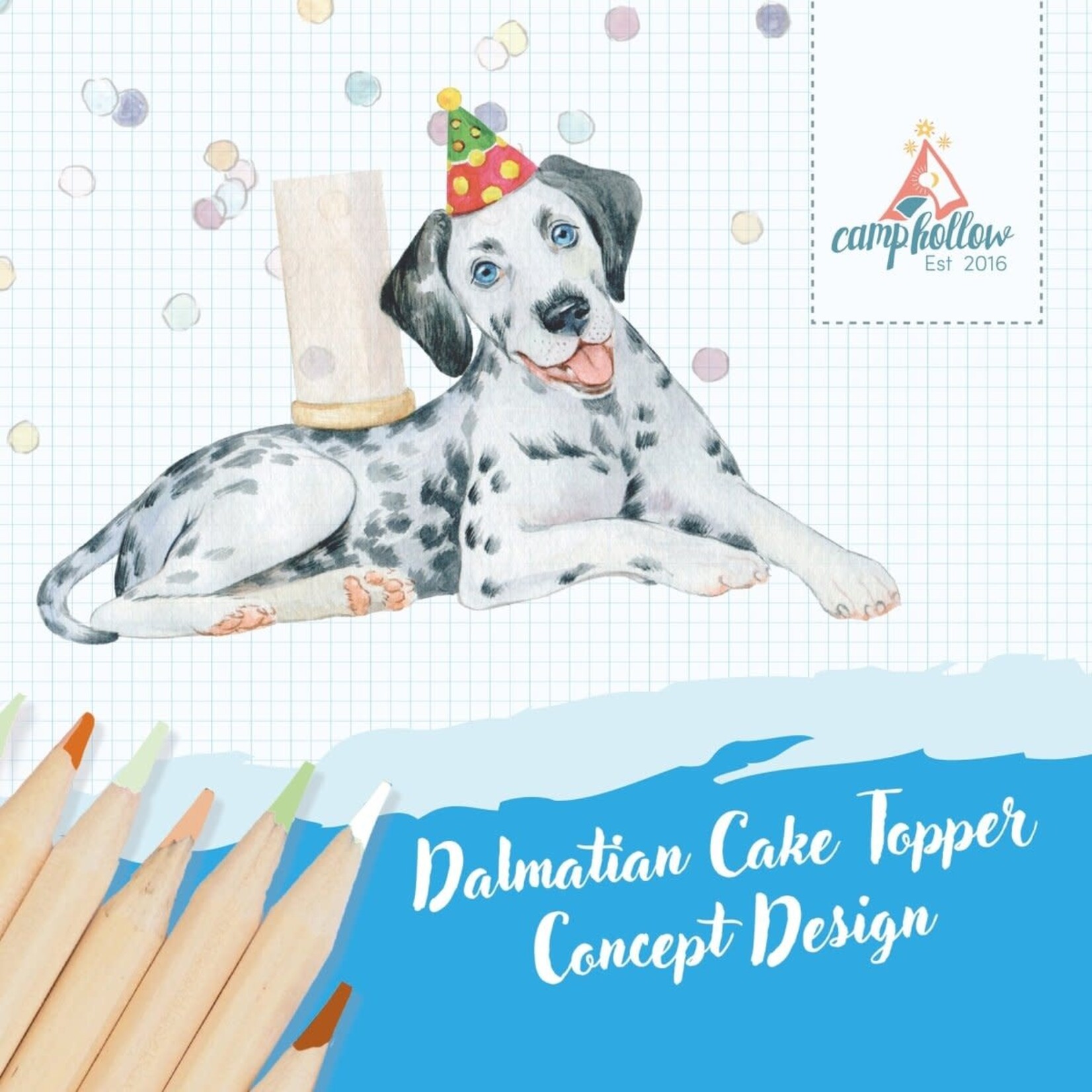 Camp Hollow Porcelain Animal Treasures Dalmatian Cake Topper