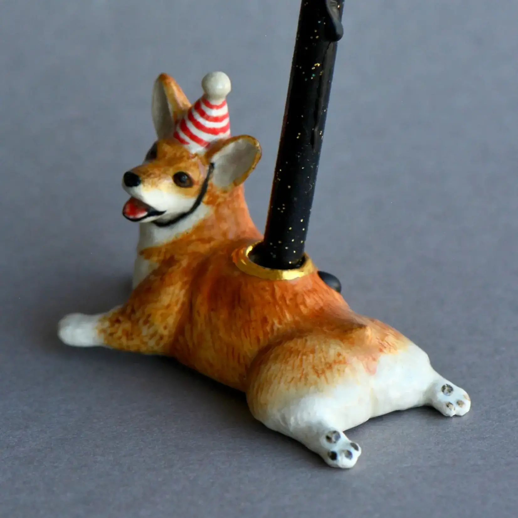 Camp Hollow Porcelain Animal Treasures Year of the Dog Cake Topper
