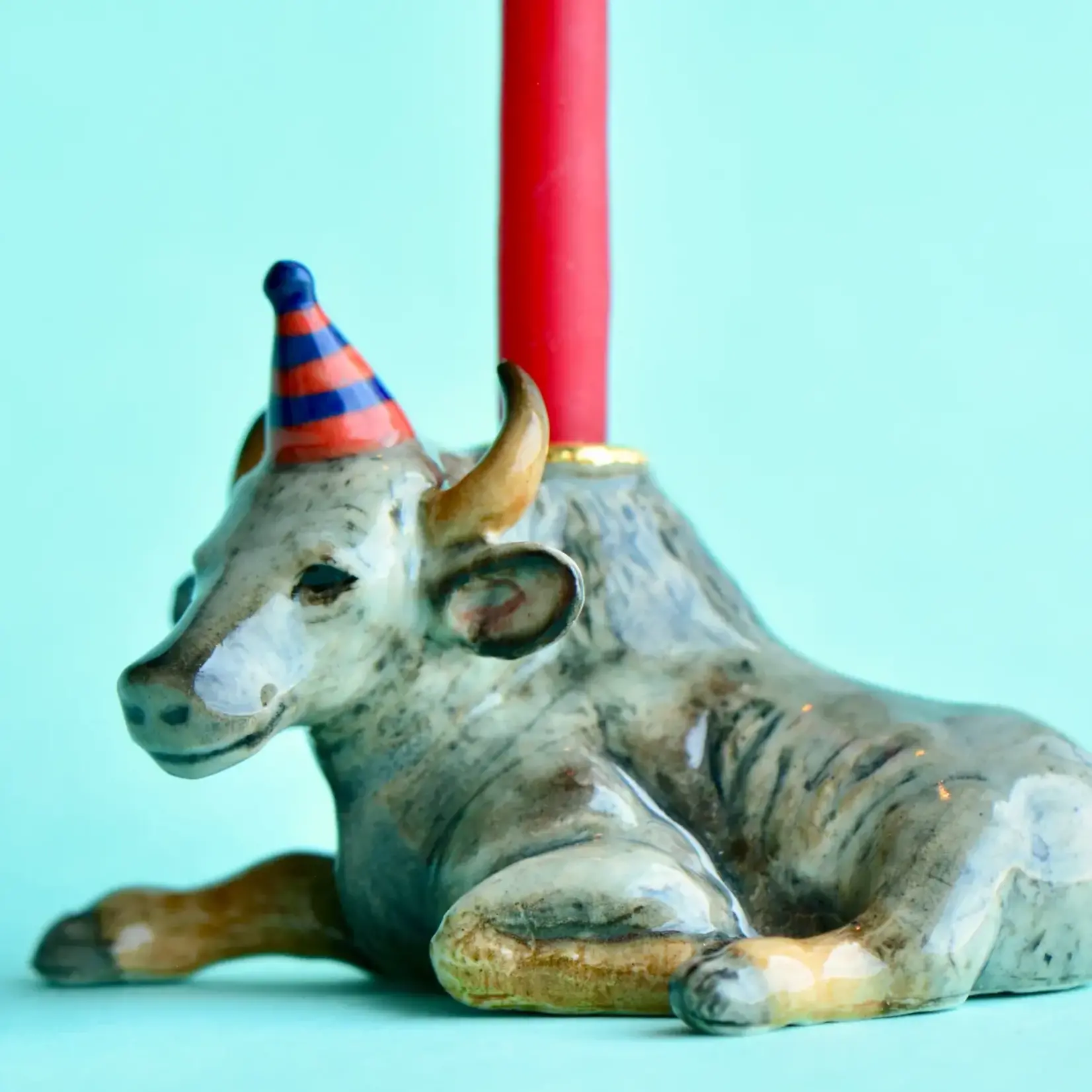 Camp Hollow Porcelain Animal Treasures Year of the Ox Cake Topper