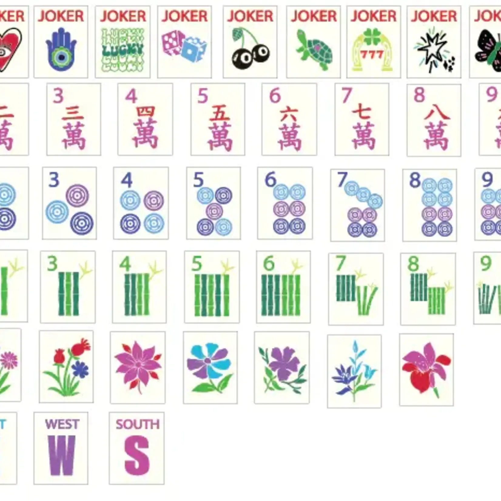 Bespoke Mahjong Lucky Charms Magnetic Tiles Bundle (Mint/Pink)