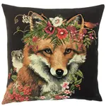 yapatkwa - art of the loom 14"x14" Fox Pillow Cover - Forest Decor