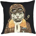 yapatkwa - art of the loom Aviator Cat Pillow Cover