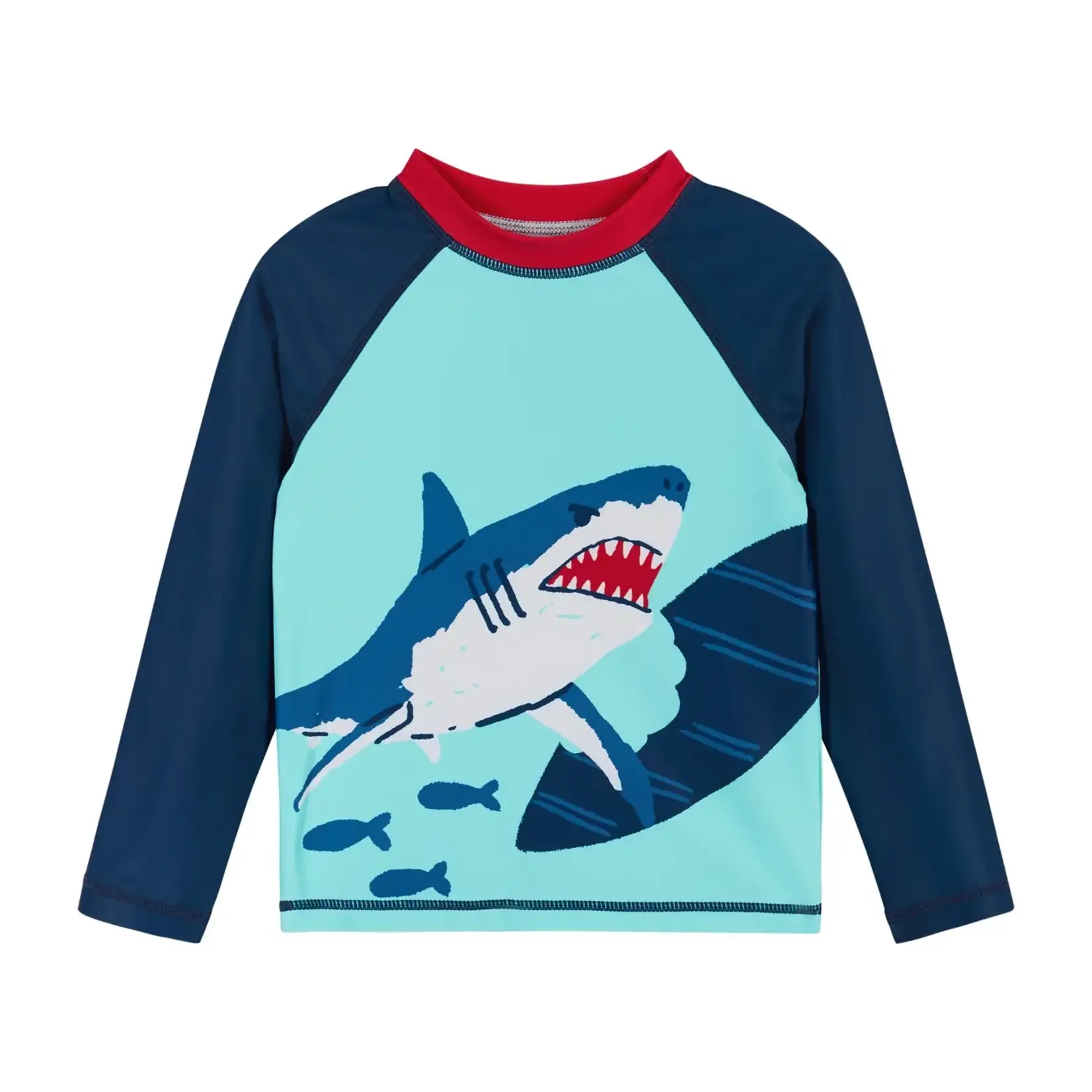 Andy & Evan Boys Toddler Shark Raglan Rashguard and Boardshort Set