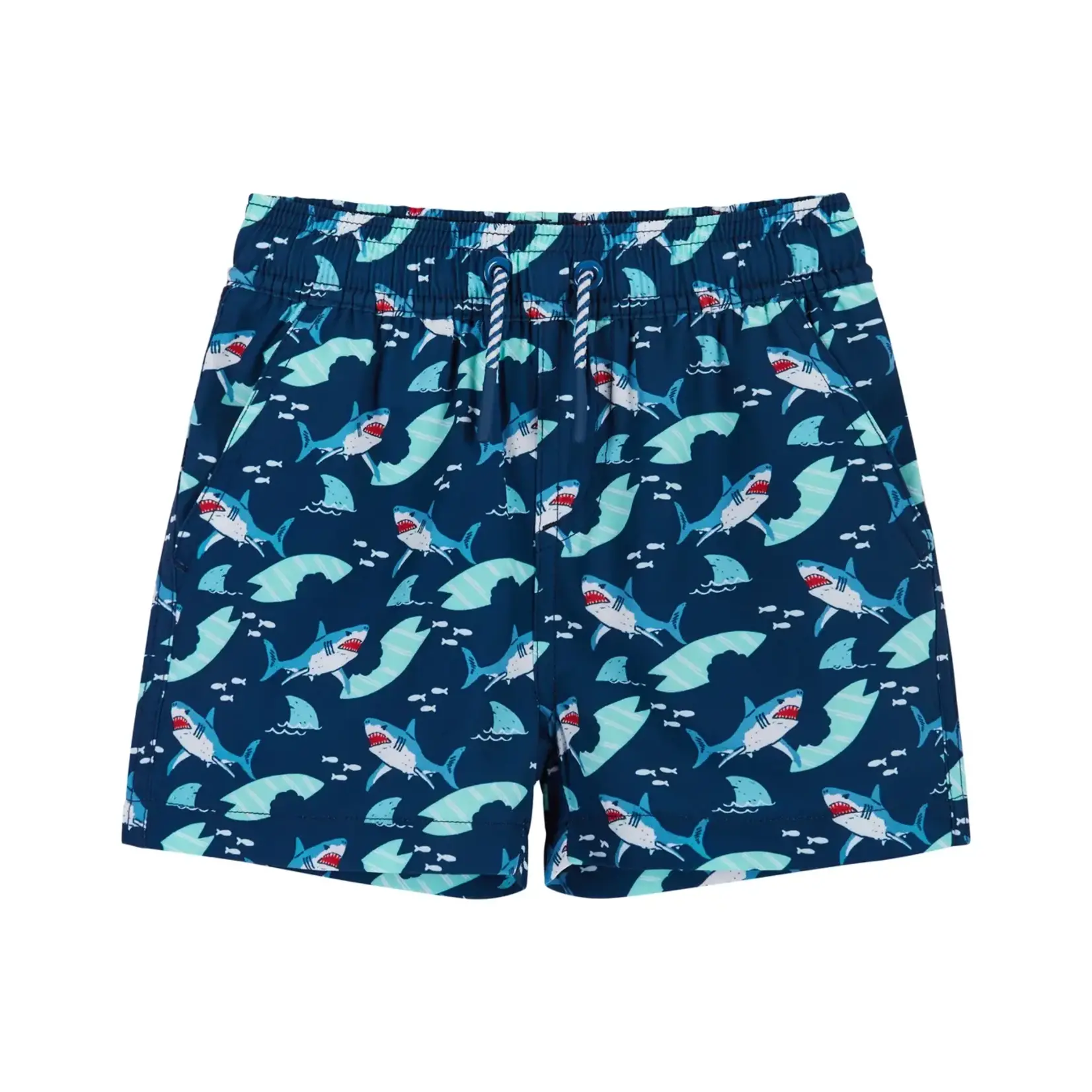 Andy & Evan Boys Toddler Shark Raglan Rashguard and Boardshort Set