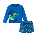Andy & Evan Boys Toddler Alligator Graphic Rashguard and Boardshort