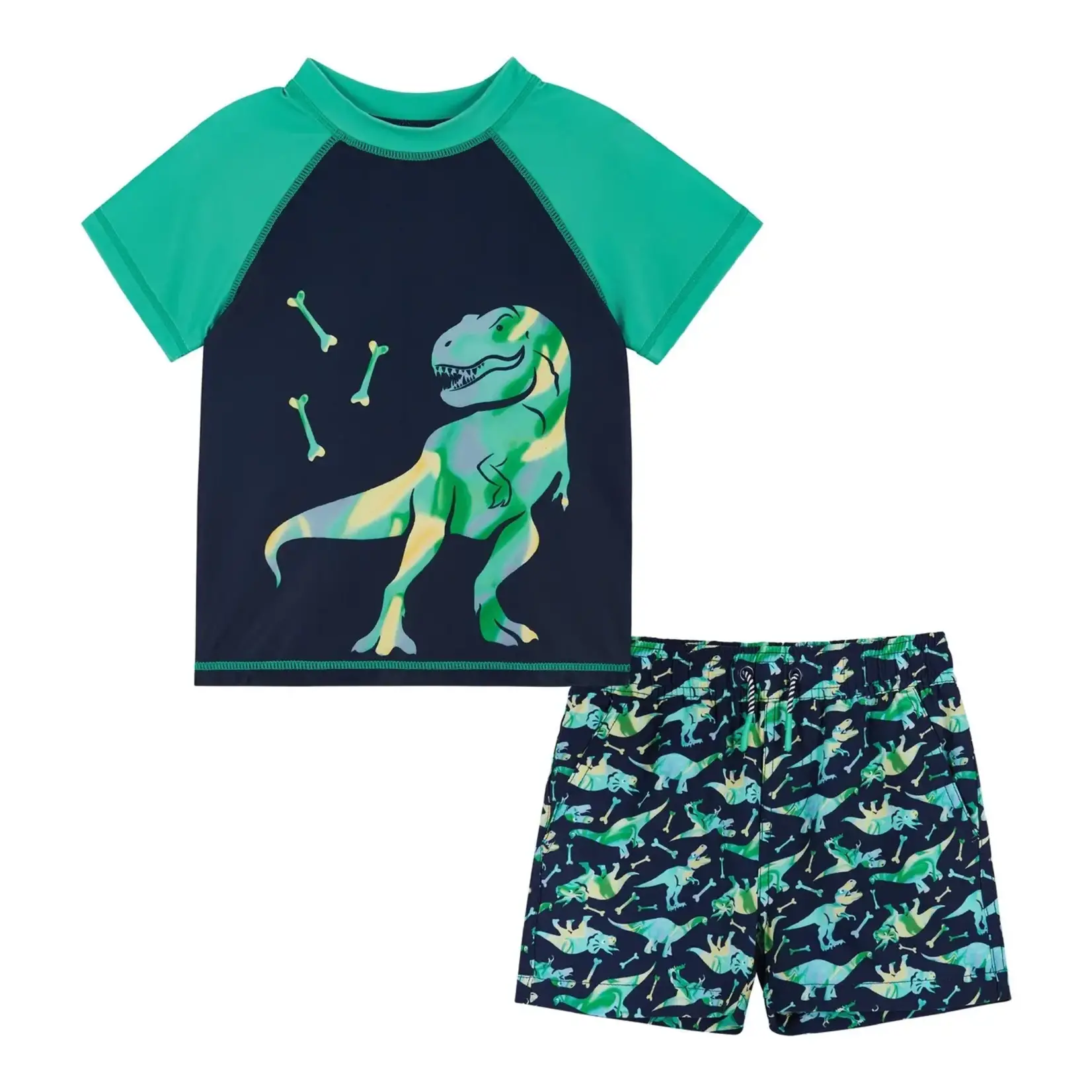 Andy & Evan Boys Toddler Raglan Rashguard and Boardshort